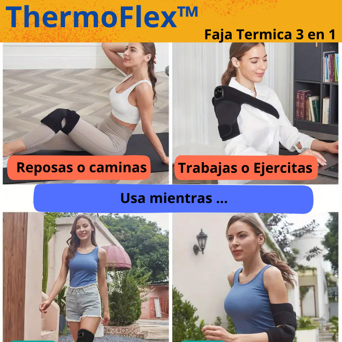 Si la molestia en los Hombros, Rodillas y Codos no te deja tener un buen día ni dormir, esto es para ti: "Faja Térmica 3 en 1"